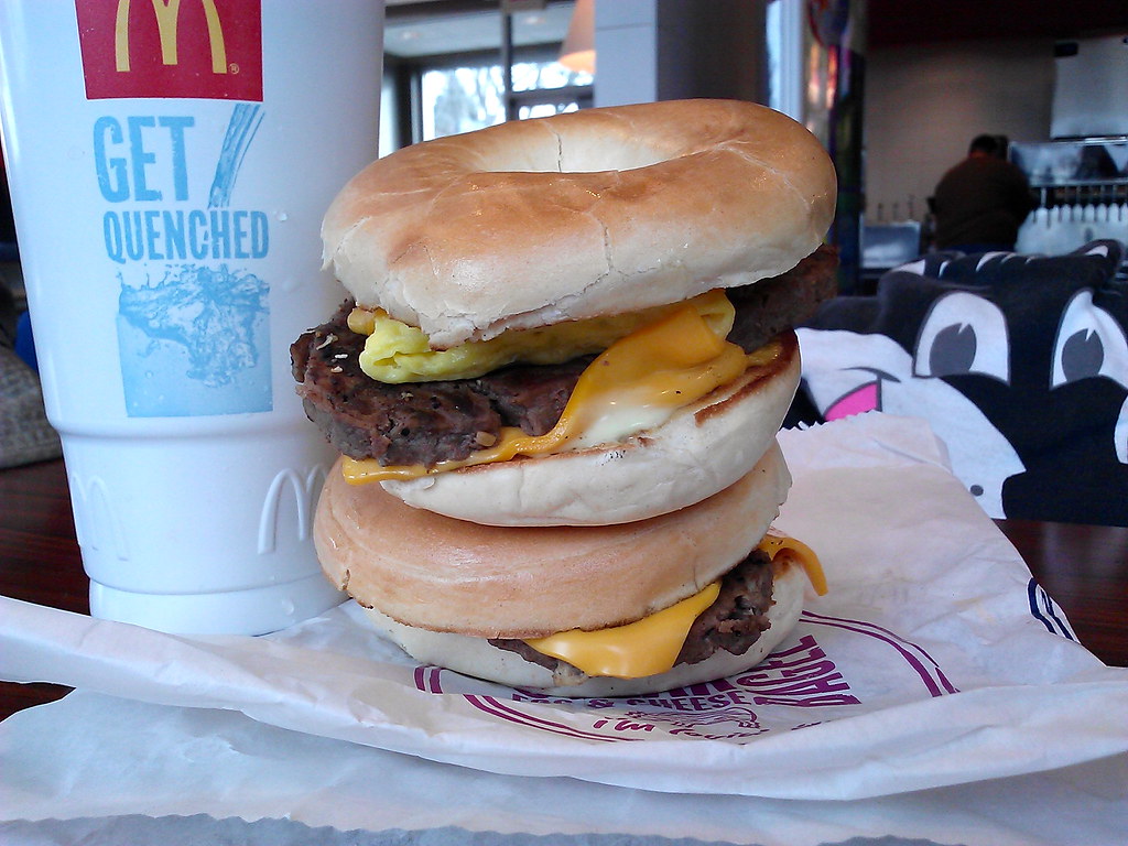 Steak, egg and cheese bagel McDonald's 700 North Dupont Hi… Flickr