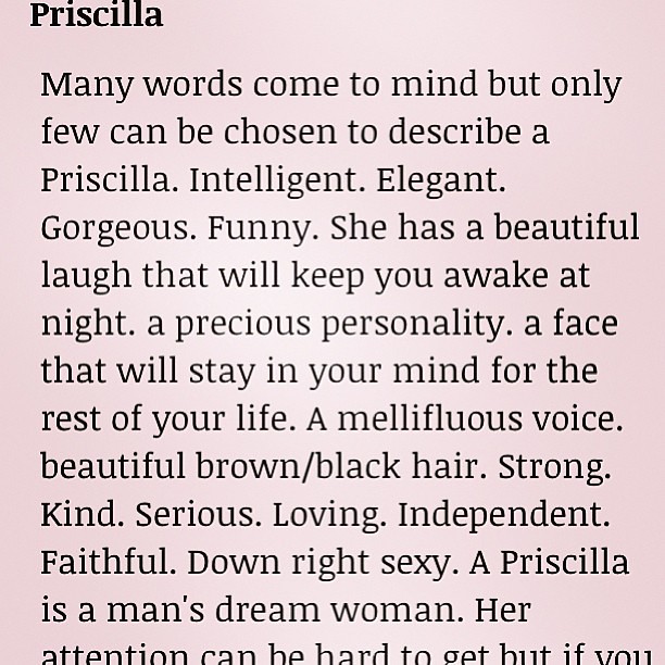 My name priscilla ohyea love meaning Priscilla Soto Flickr