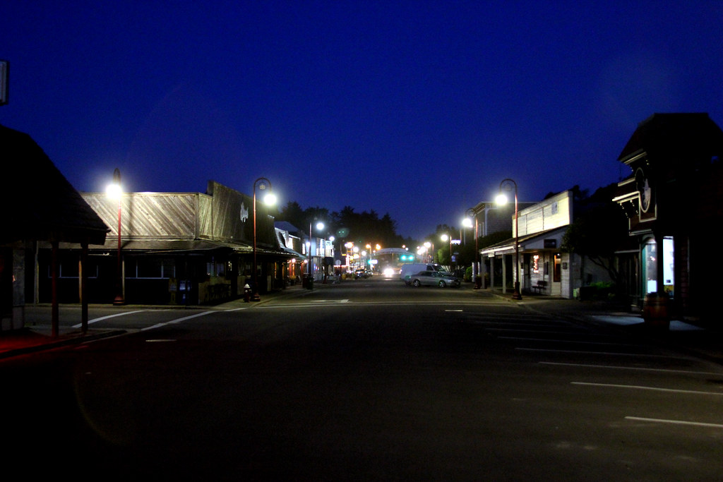 Downtown Bandon, Oregon Old Town Bandon after dark. Flickr