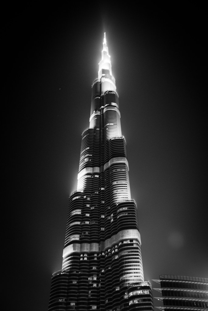 Black and White Burj Khalifa at Night These photos were ta… Flickr