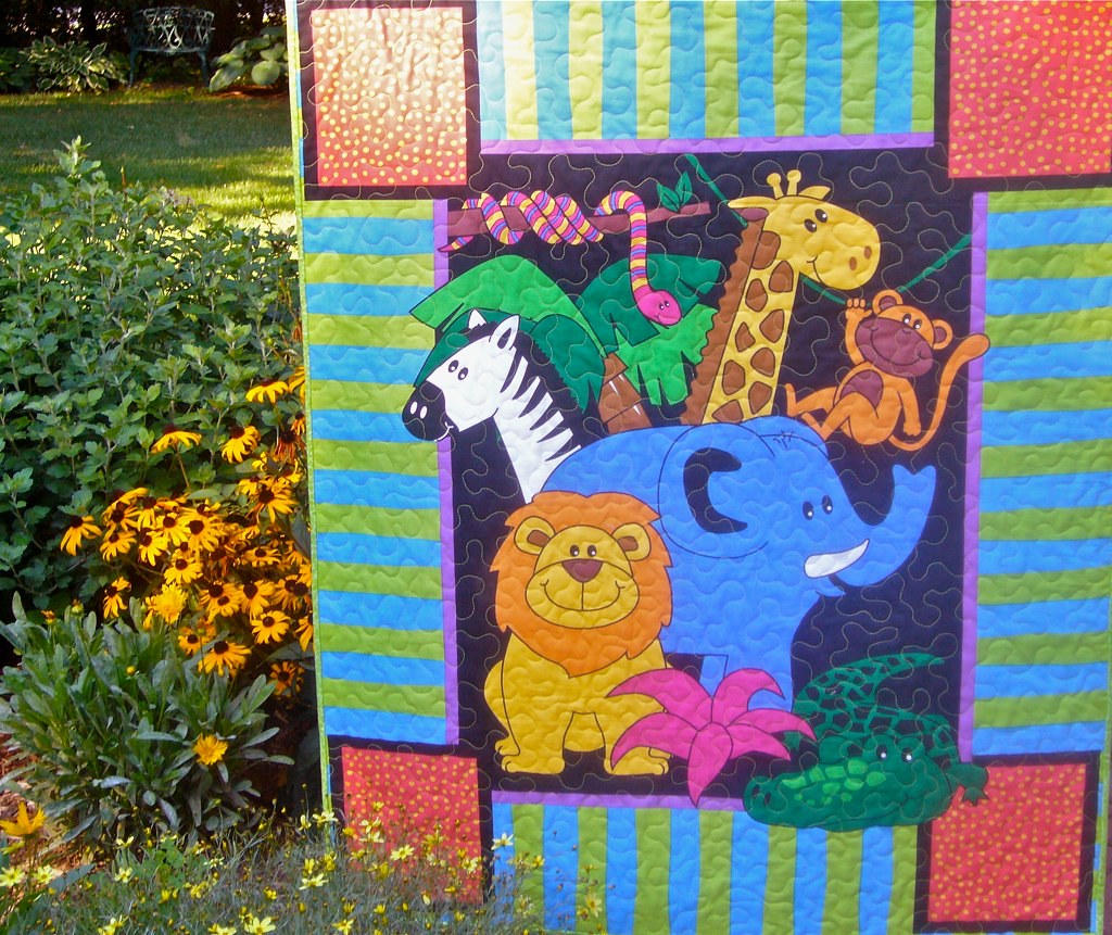 Baby Boy Jungle Quilt A fun, quick panel quilt! Flickr