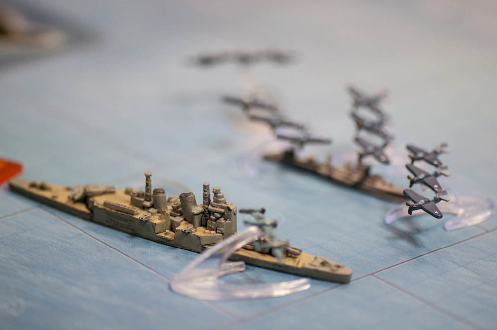 Closeup of Axis & Allies Naval Miniatures Cruiser and Fig… Flickr