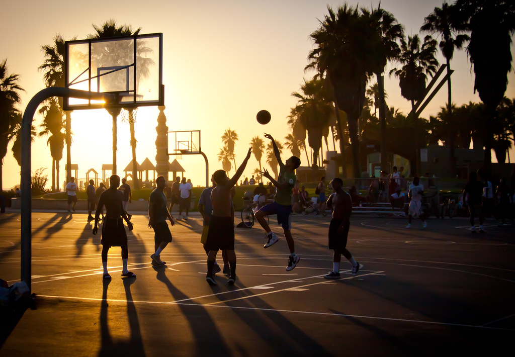 Sunset at Venice Beach Basketball Courts Los Angeles CA … Flickr