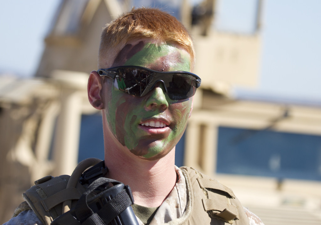 Marine with camo face paint Nathan Rupert Flickr