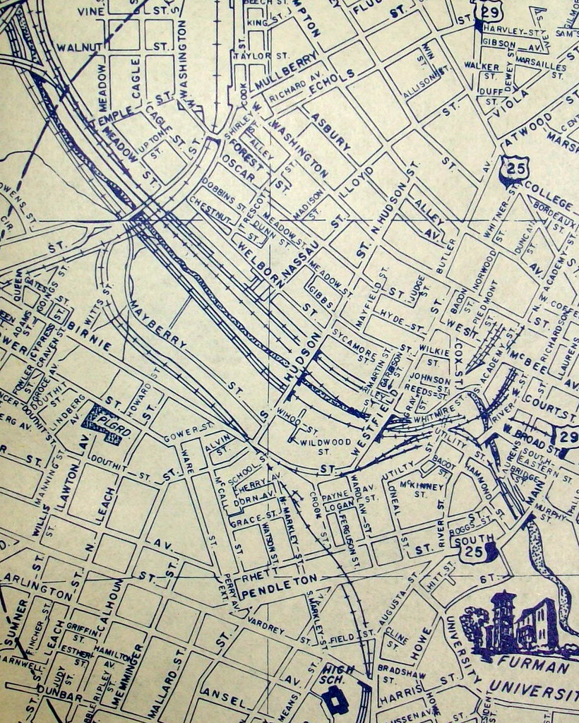 Greenville Sc City Limits Greenville SC (March 1957) Map by MAPCO. Published for a m… Flickr