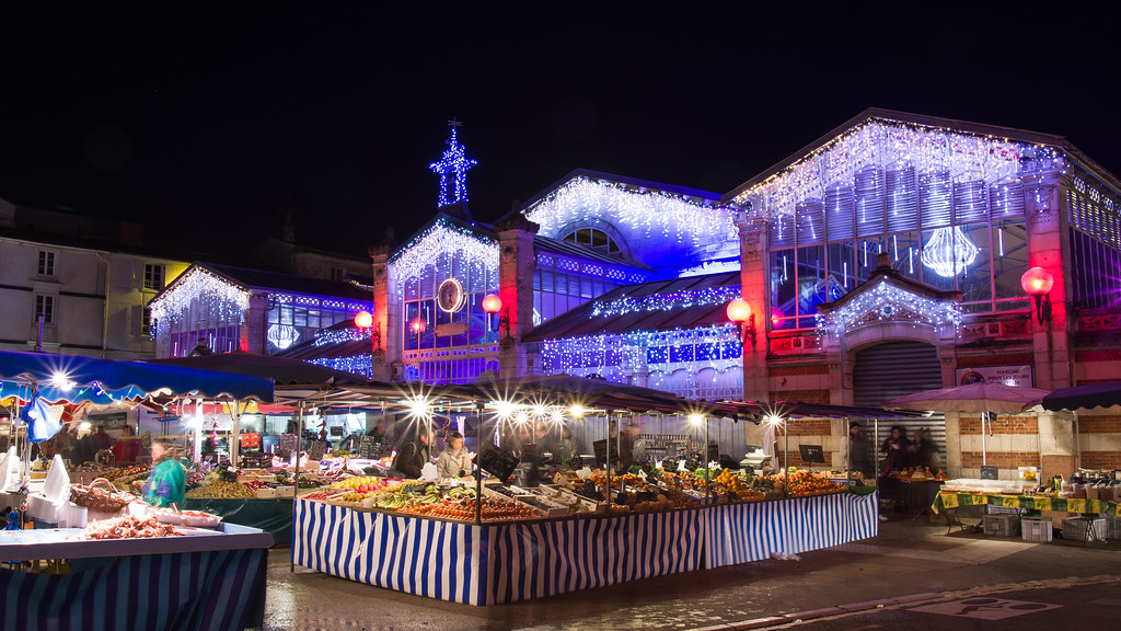 La Rochelle, Marché central et illuminations de Noël Flickr