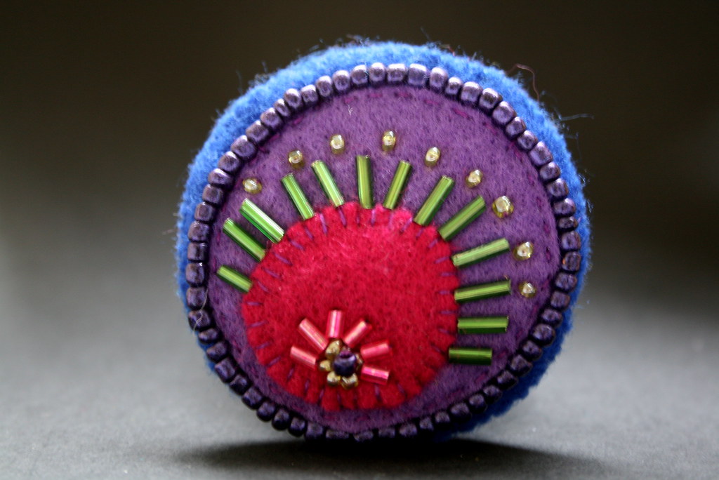 Felt & glass bead brooch Flickr