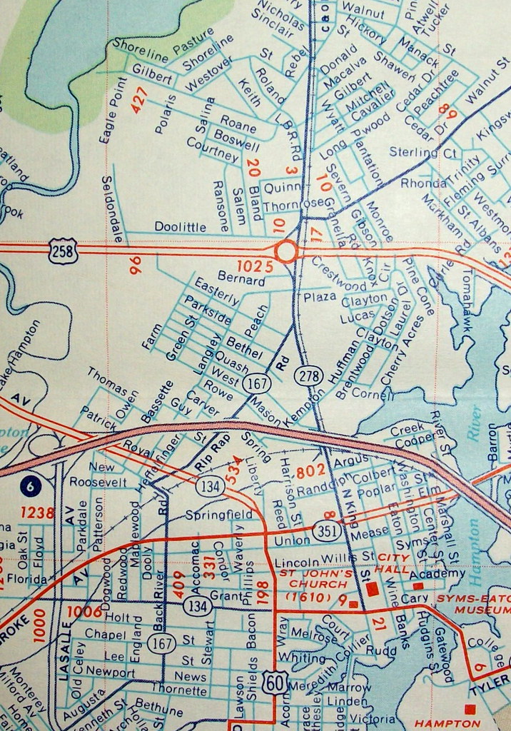 Hampton, VA 1960 Map by Rand McNally. davecito Flickr
