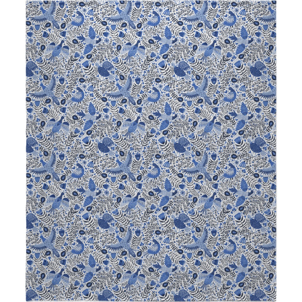 Scandinavian Birds Indigo Blue Blanket Shutterfly
