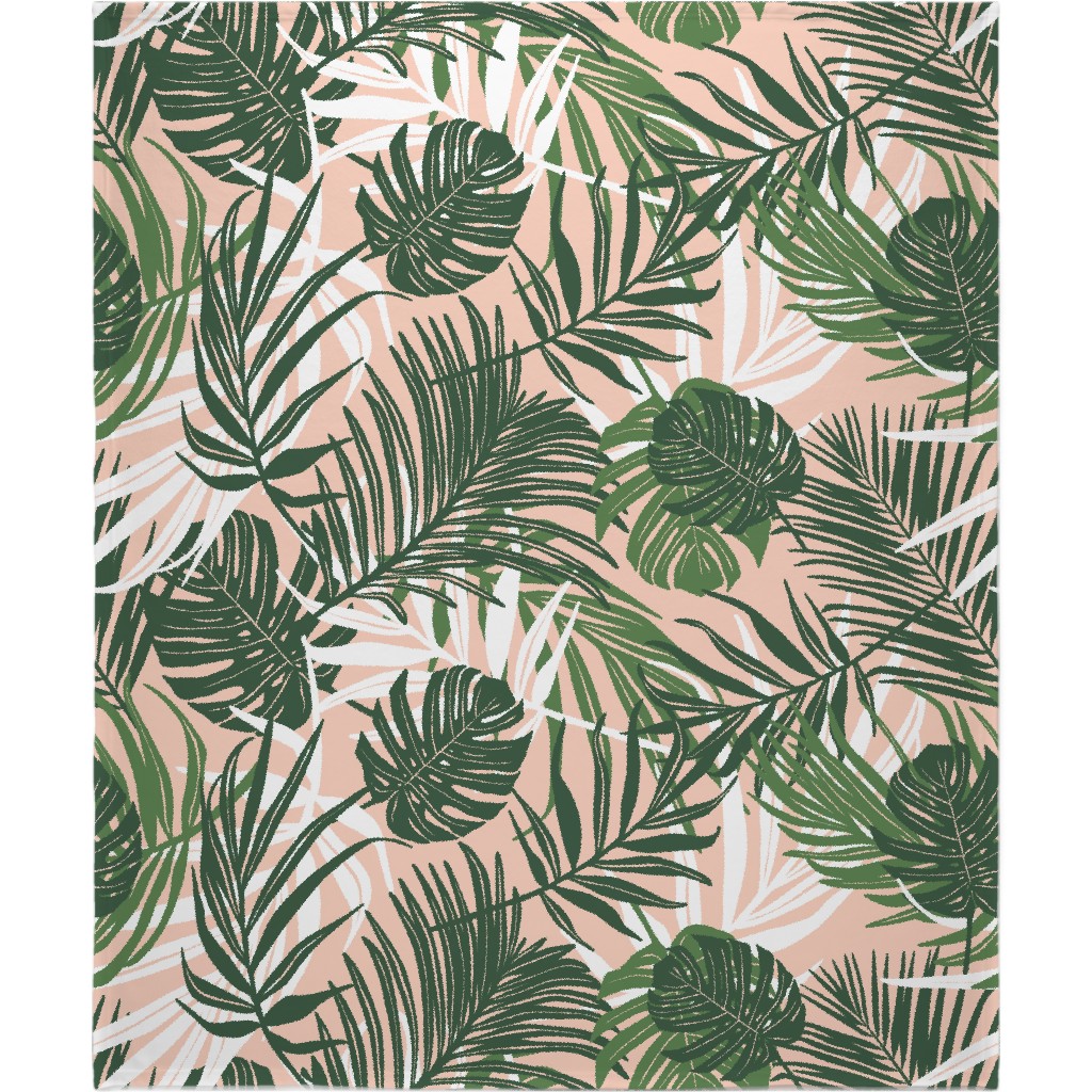Hideaway Tropical Palm Leaves Blush Pink Picnic Blanket Shutterfly