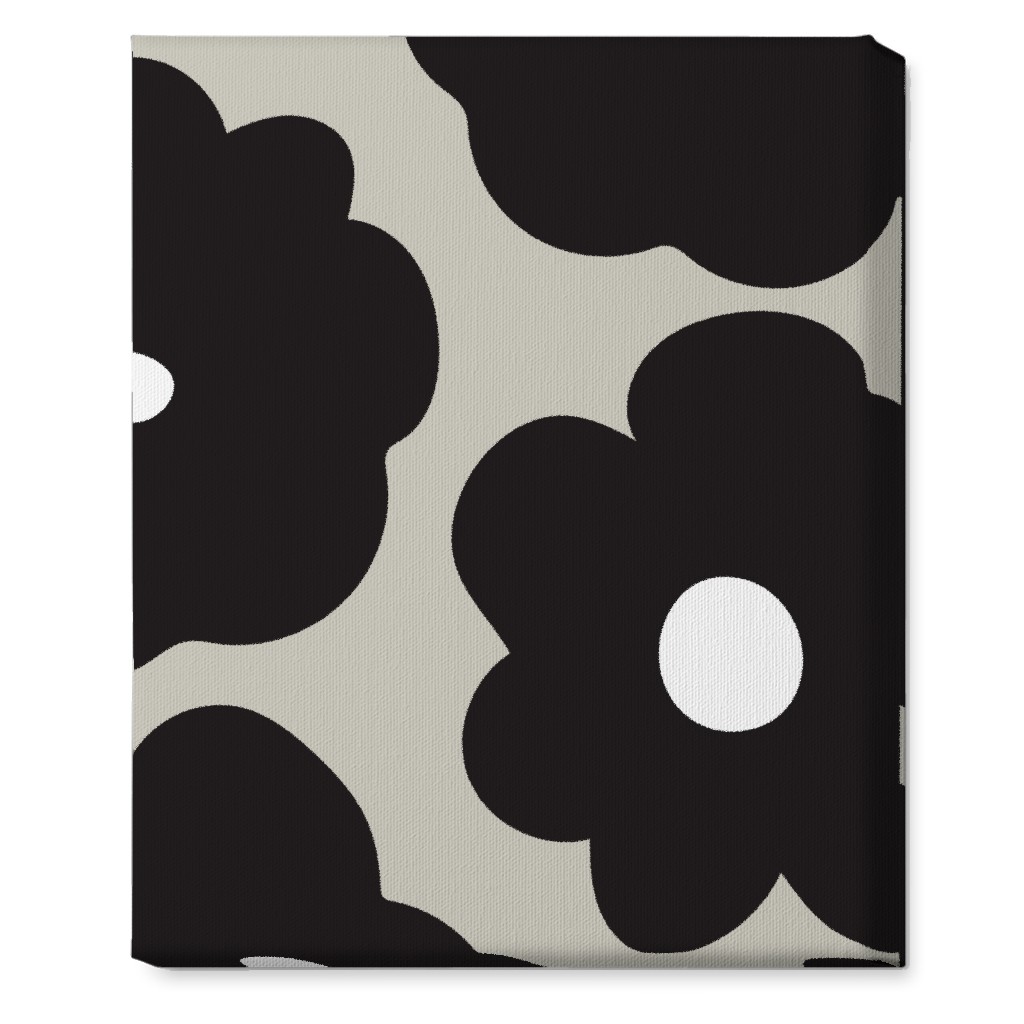 Mod Chubby Floral Black and Tan Wall Art Shutterfly
