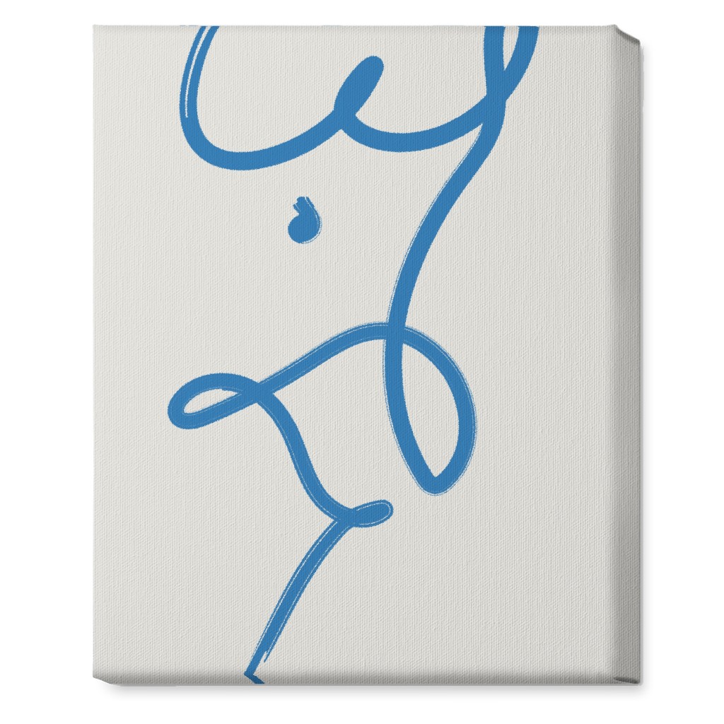 Minimalist Female Torso Line Blue Wall Art Shutterfly