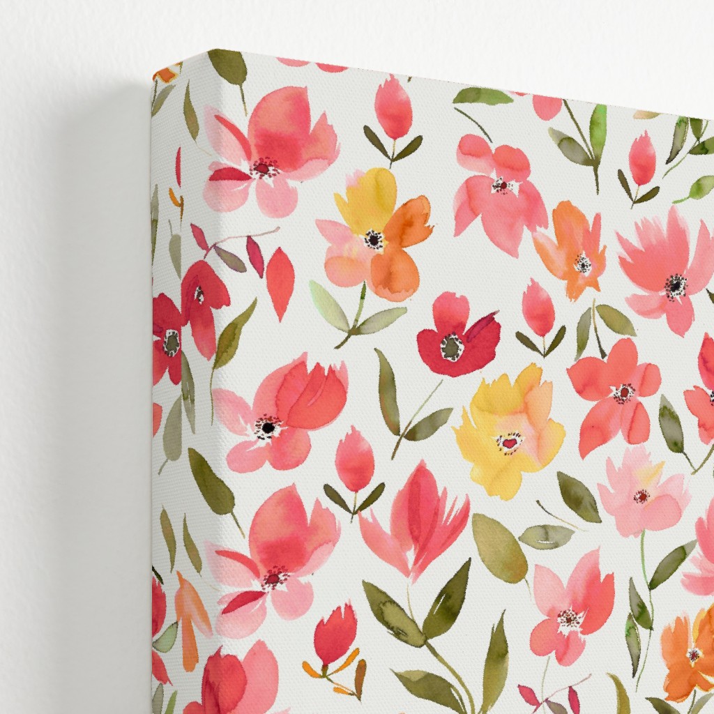 Fresh Flowers Watercolor Pink and Yellow Wall Art Shutterfly