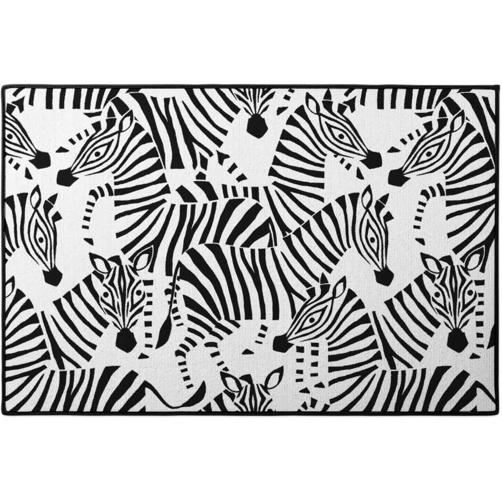 Zebra Black and White Door Mat Shutterfly