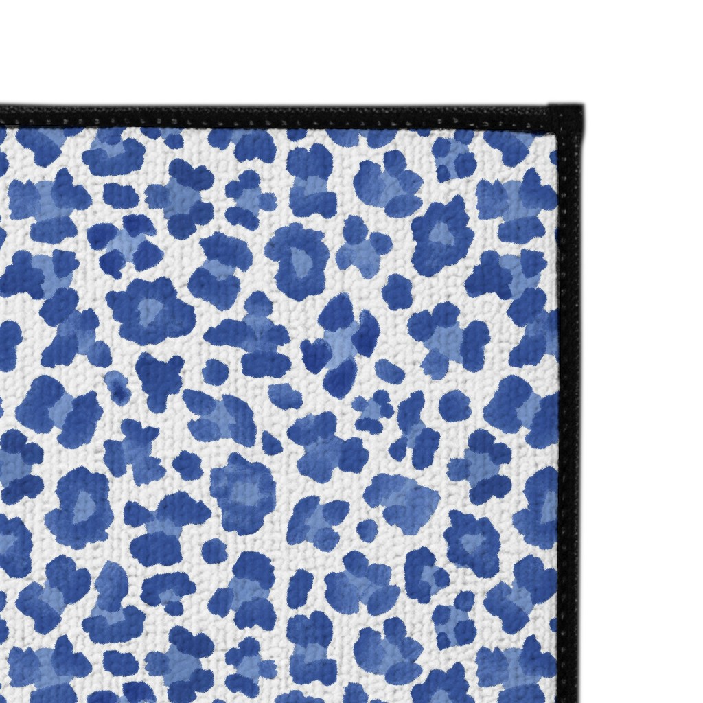Leopard Print Blue and White Door Mat Shutterfly