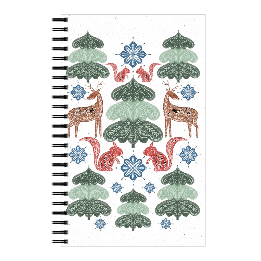 Scandi Woodland Forest & Animals Green Notebook Shutterfly