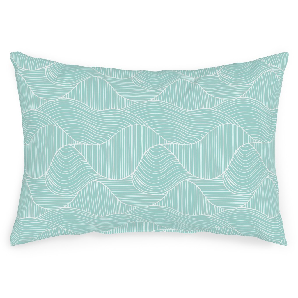 Dunes Geometric Waves Light Aqua Outdoor Pillow Shutterfly