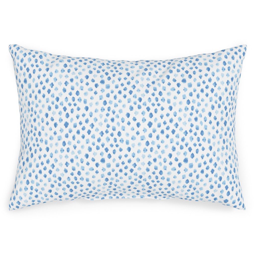 Blue Spots on White Outdoor Pillow Shutterfly