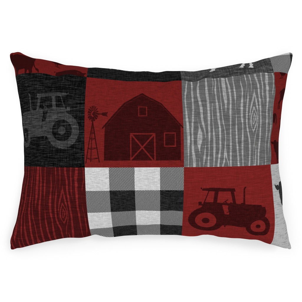 Home Sweet Home Farm Red and Black Outdoor Pillow Shutterfly