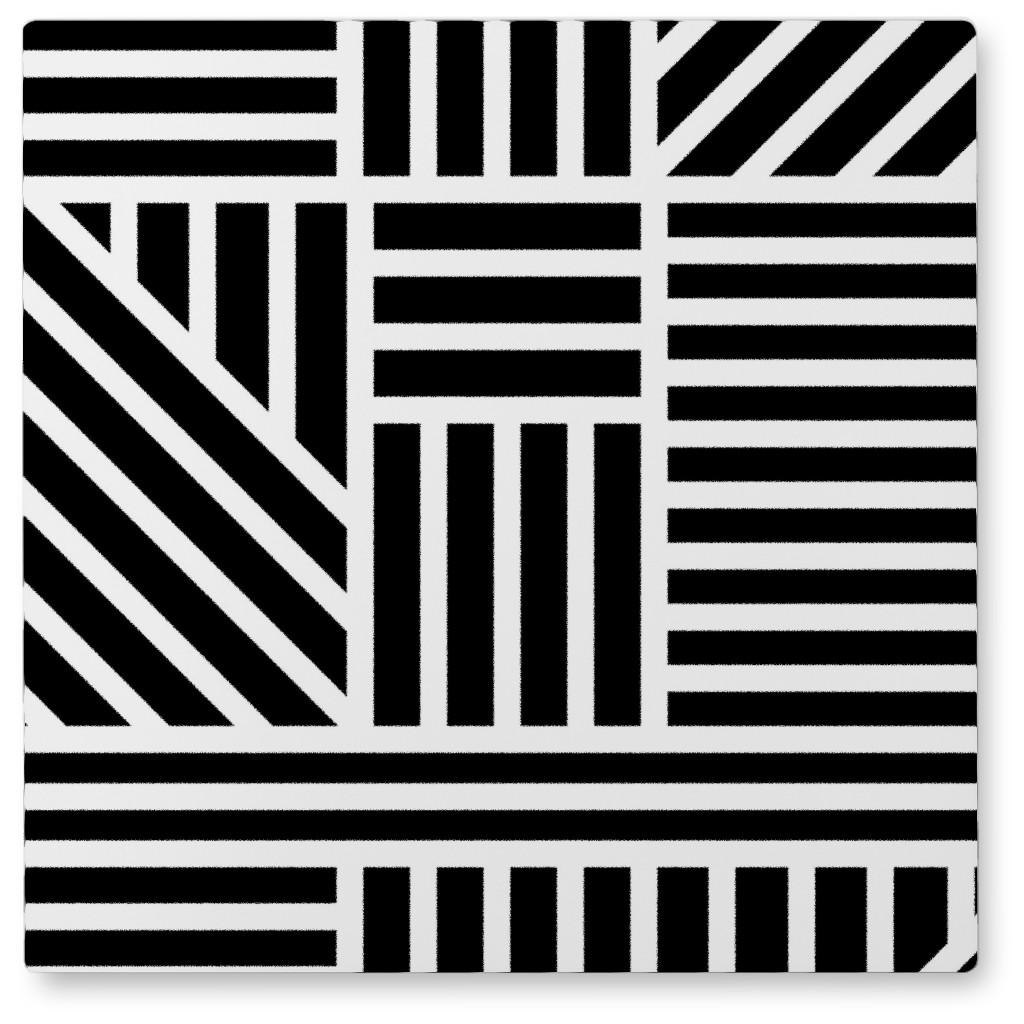 Geometric Lines Black and White Photo Tile Shutterfly