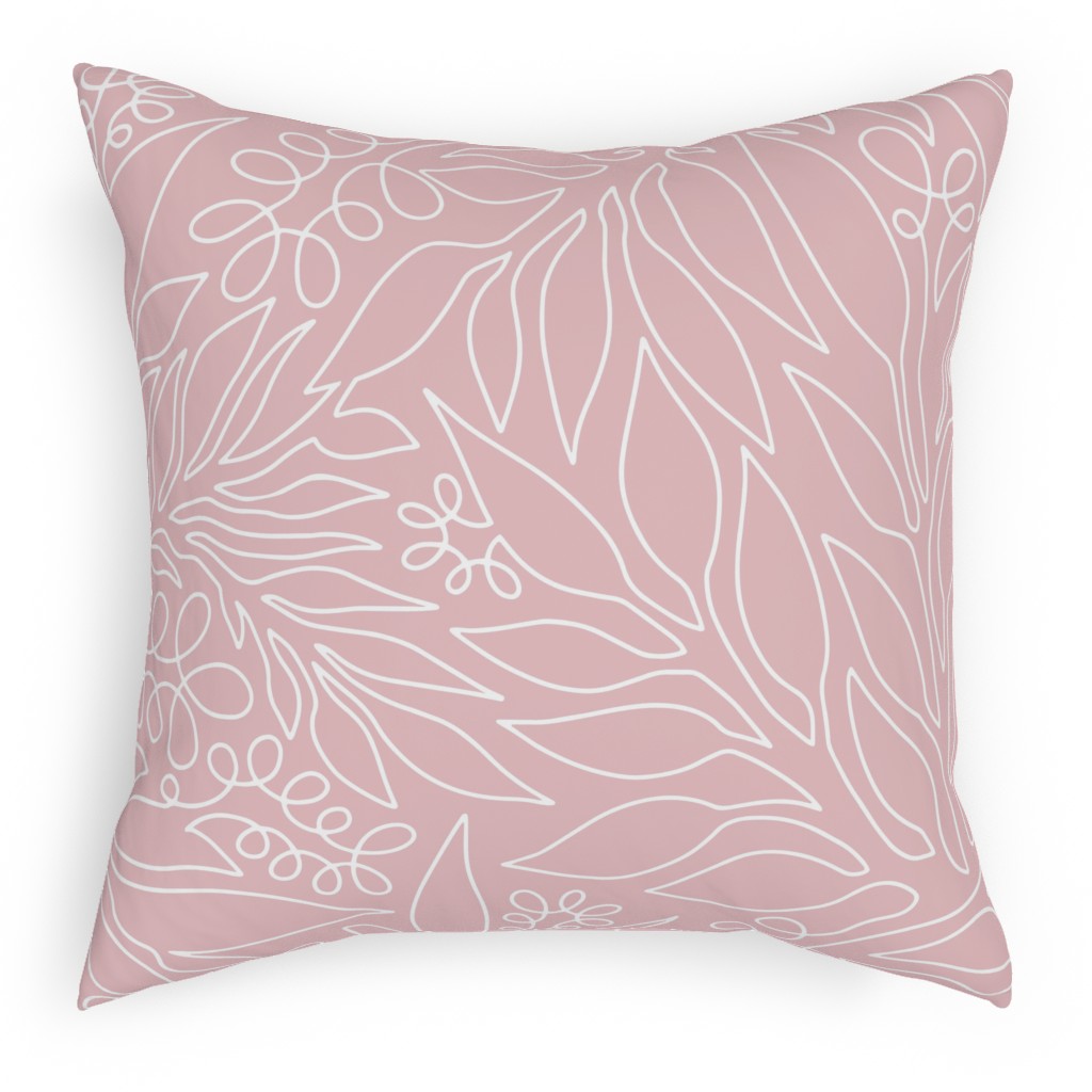 Contour Line Botanicals Blush Pink Pillow Shutterfly