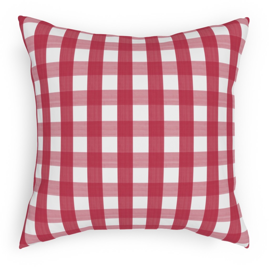 Check Red on White Pillow Shutterfly