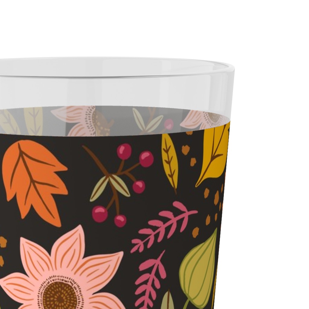 Autumn Floral Dark Outdoor Pint Glass Shutterfly