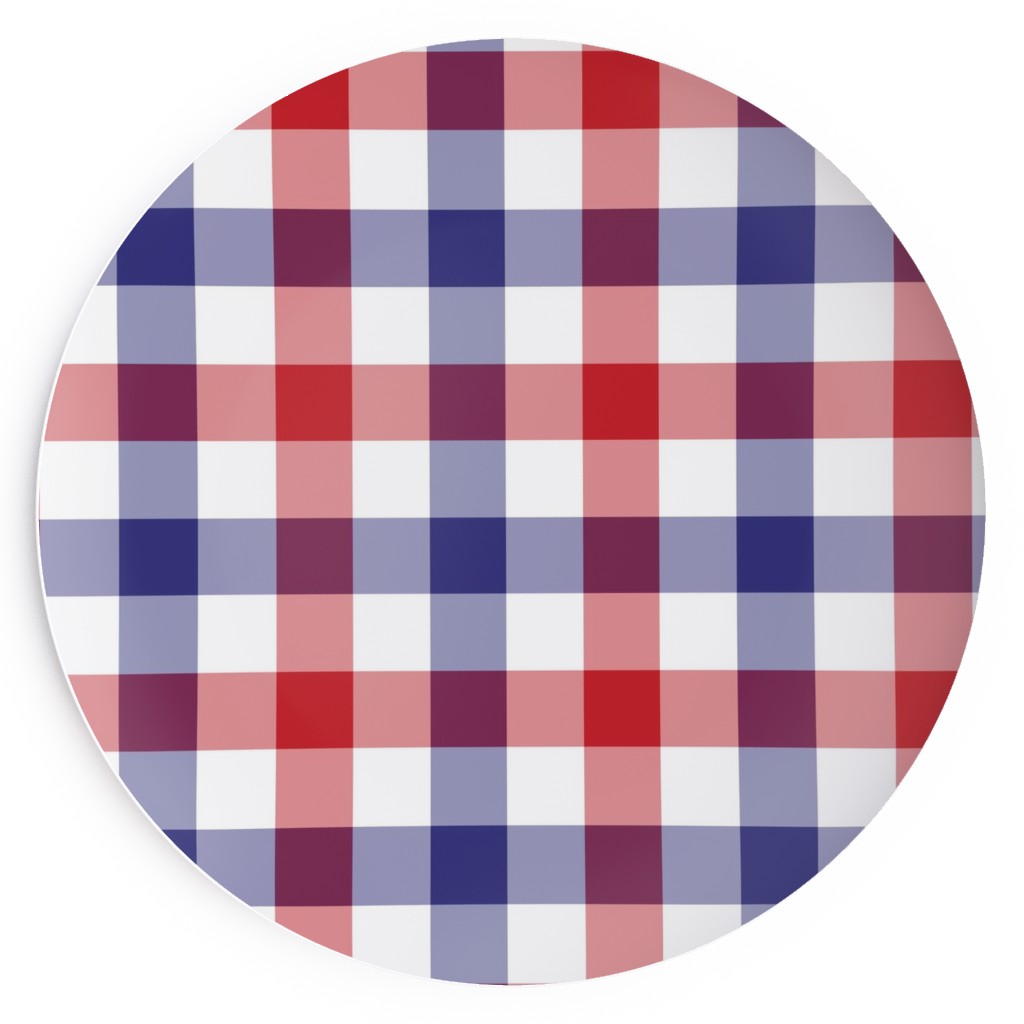 Red White and Blue Gingham Checks Salad Plate Shutterfly