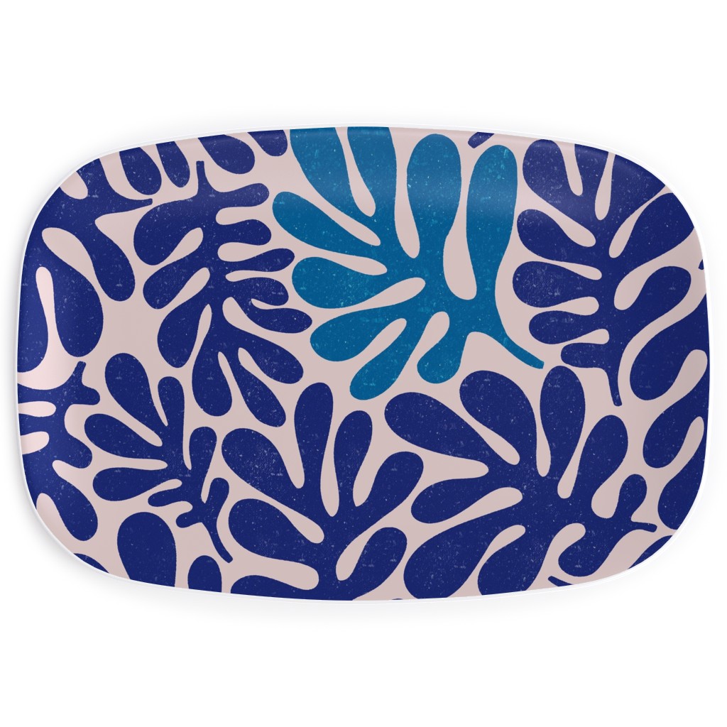 Organic Leaves Blue Serving Platter Shutterfly