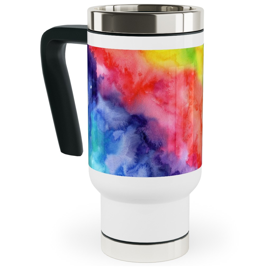 Rainbow Watercolor Wash Travel Mug with Handle Shutterfly
