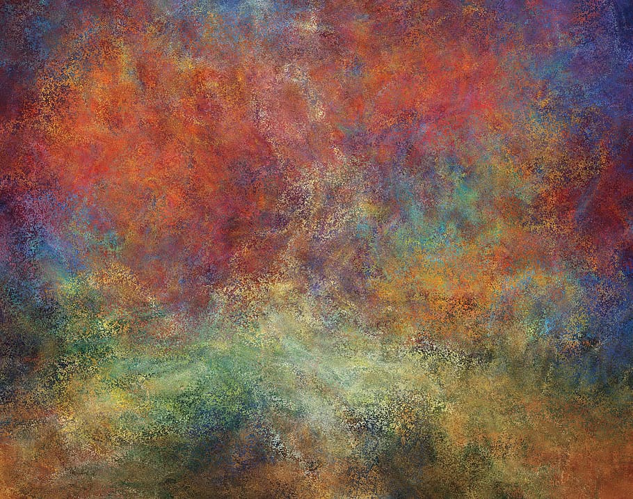 HD wallpaper green, orange abstract painting, background, texture
