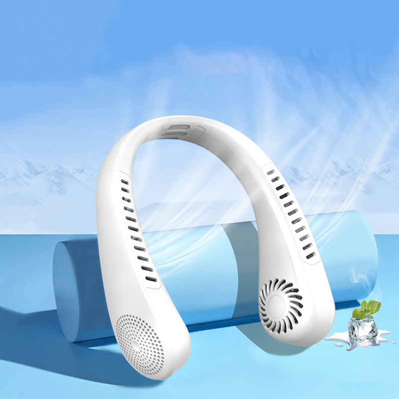 Bladeless Rechargeable Wearable Neck Fan Q7, Hanging neck fan, Wearable Portable fan, Handsfree