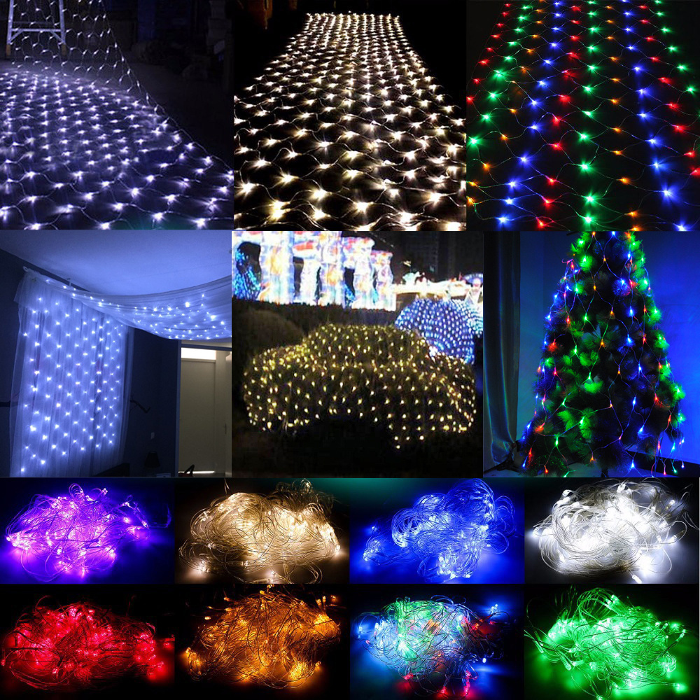 White 3Mx2M 204 LED Net Mesh Lights Fairy Christmas Tree Party Indoor
