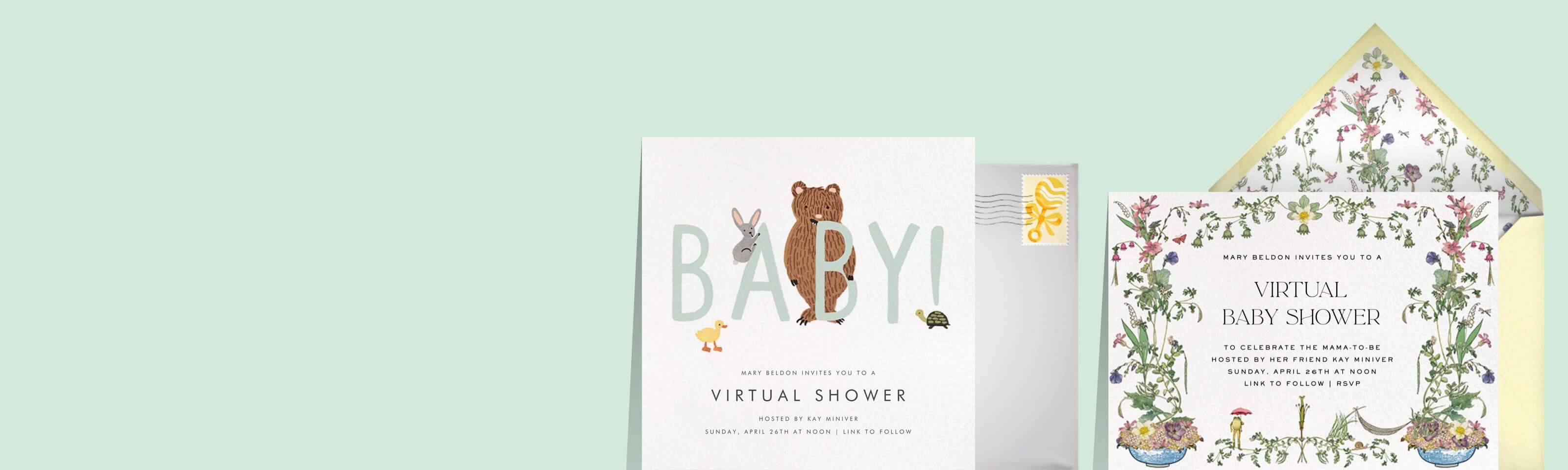 Virtual Baby Shower Invitations Send online instantly RSVP tracking