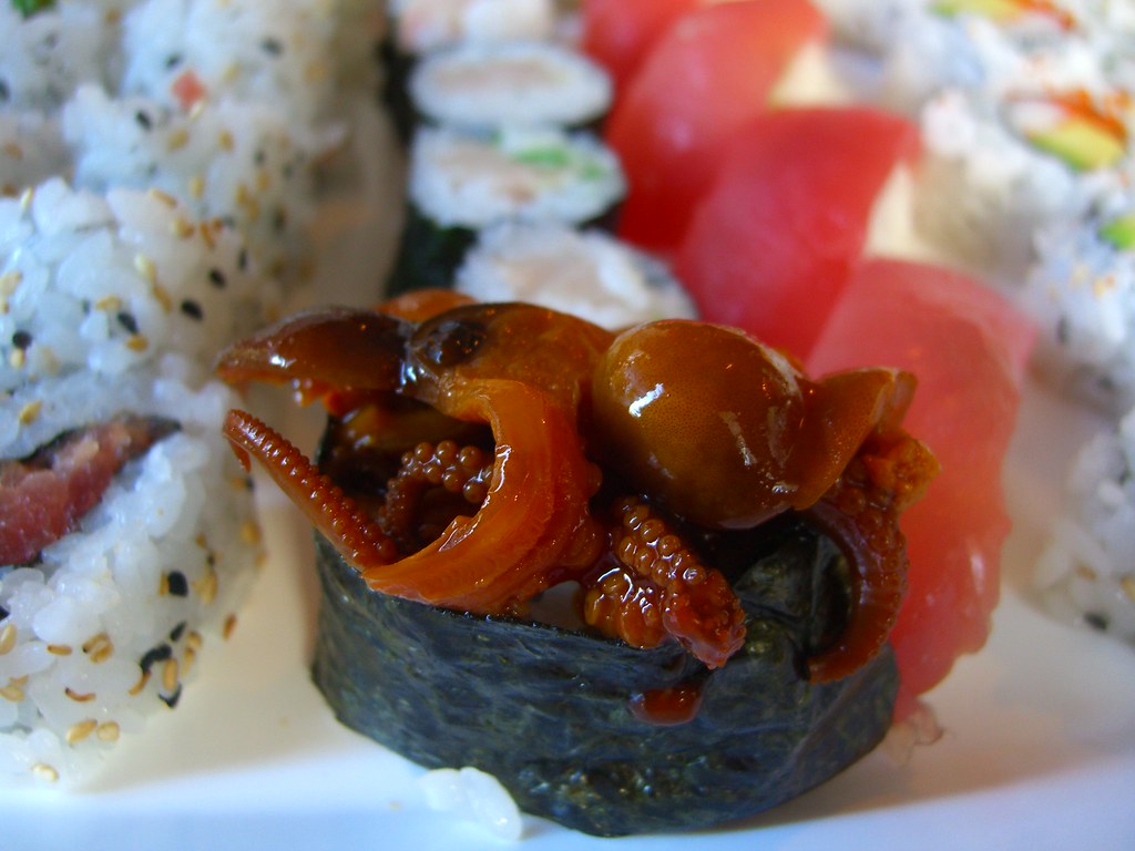 Baby Octopus Sushi Nice close up of what Paul ordered. Whe… Flickr