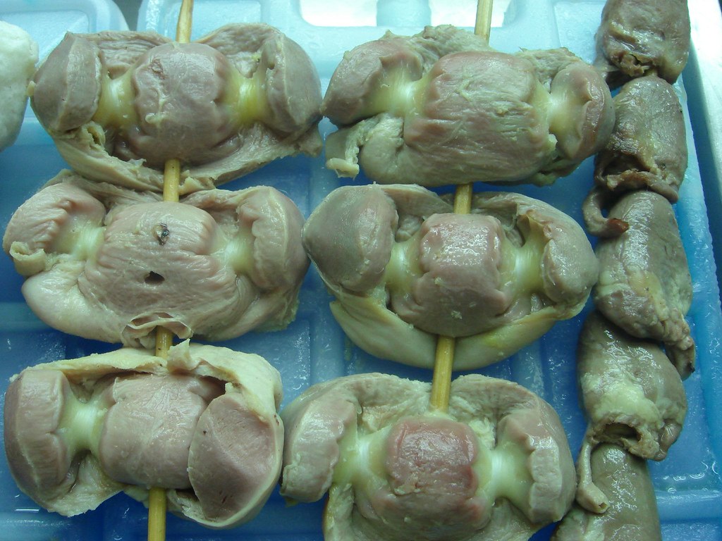 chicken hearts and lungs on sticks lawrance & amanda wu Flickr