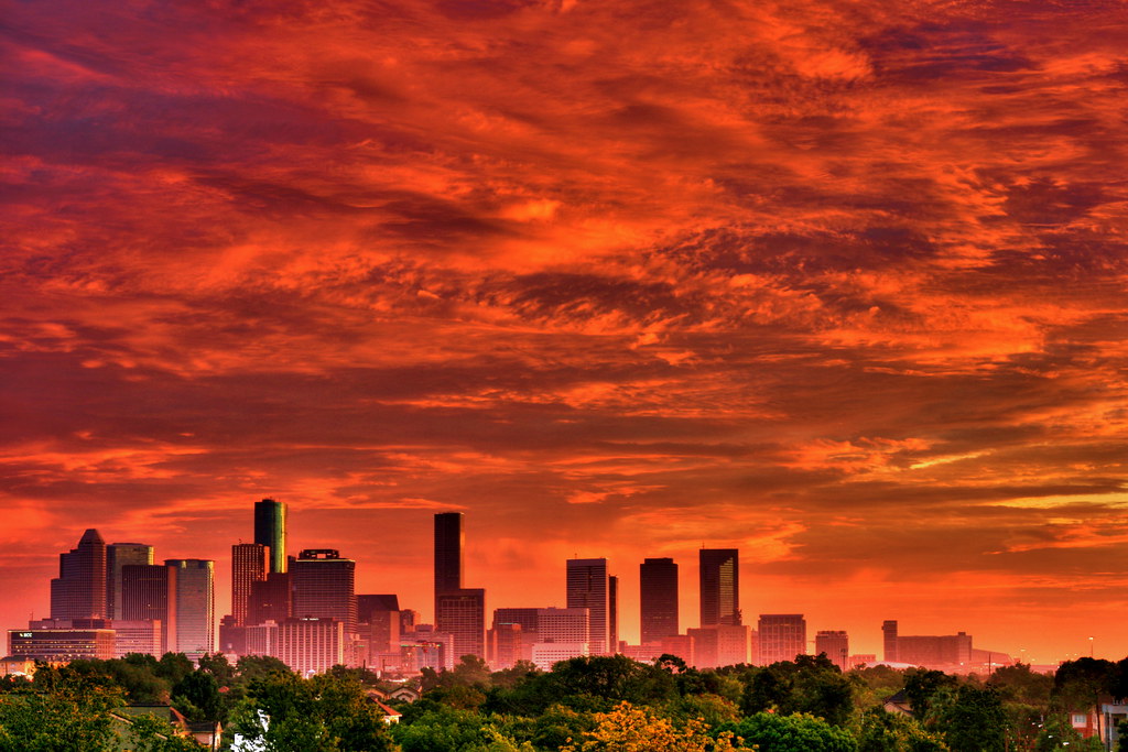 Apocalypse Houston An HDR photo of the sunrise this mornin… Flickr