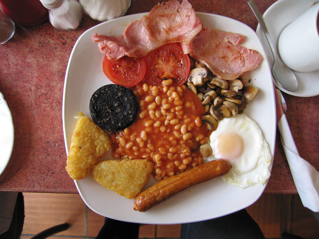 Full english "Black pudding or blood pudding is a sausage … Flickr