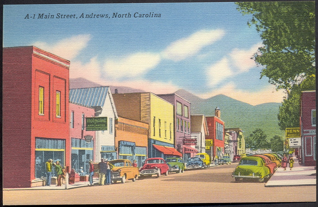 Andrews NC Circa 1950 Downtown View Drug Store Restaurants… Flickr