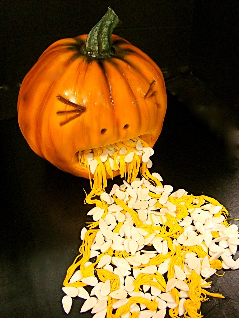 vomiting pumpkin cake! edible vomit =) Debbie Goard Flickr