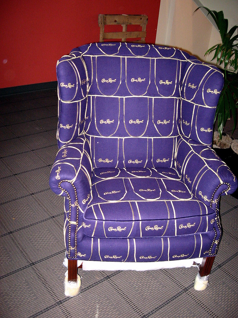 The Crown Royal Chair it's a chair, covered in Crown Royal… Flickr