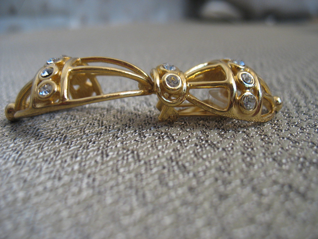 Dior Clip Ons Dangle hinged design Rhinestone studded O… Flickr