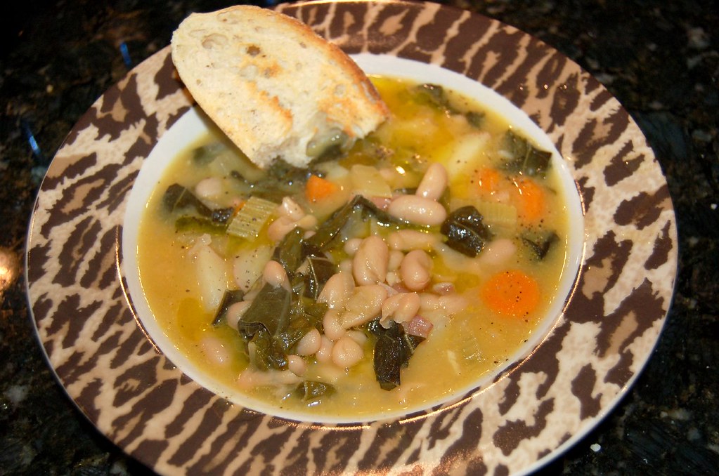 Tuscan White Bean Soup with Kale and Chard A great recipe … Flickr
