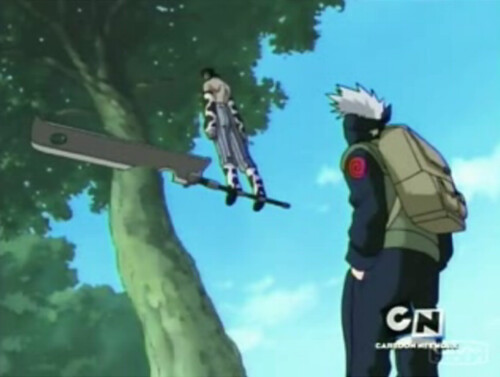 Zabuza standing on his sword, infront of Kakashi rsv14 Flickr