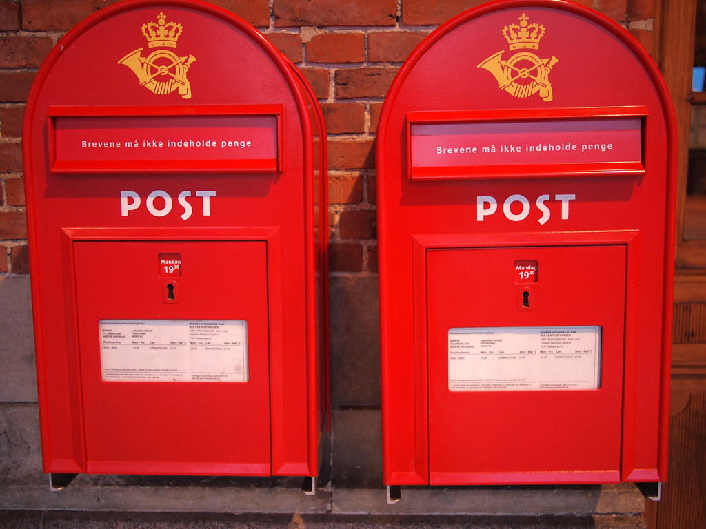 Danish mailbox in front ofKøbenhavn H railway station frkstyle