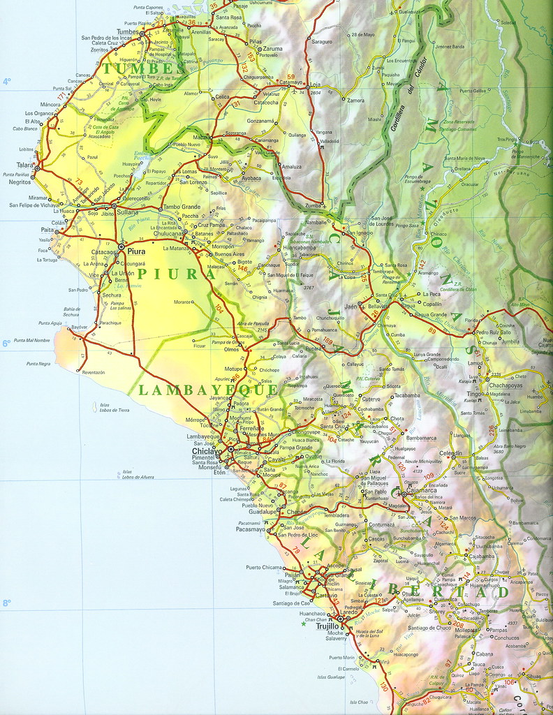 Road Map Of Peru 12 mapa vial del Perú (edición 2007); road map of Peru (… Flickr