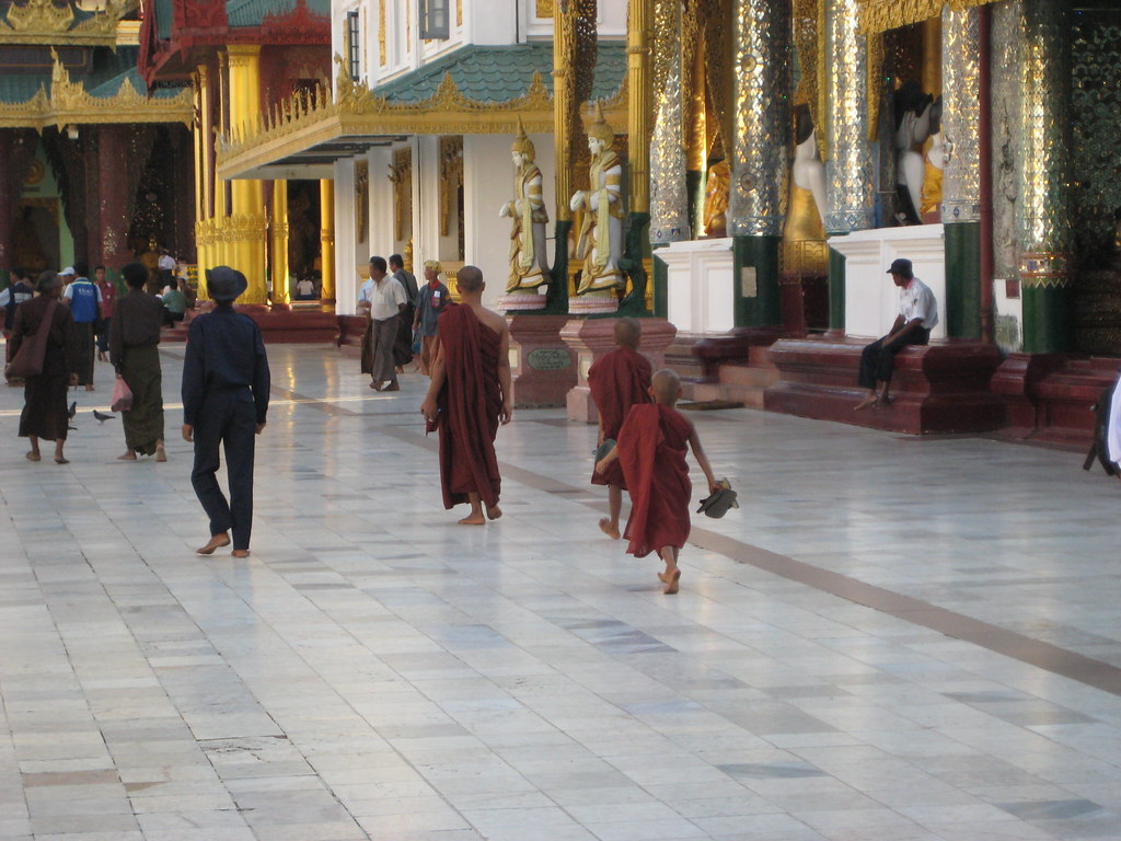Monks They wear brown robes here, which is different from … Flickr