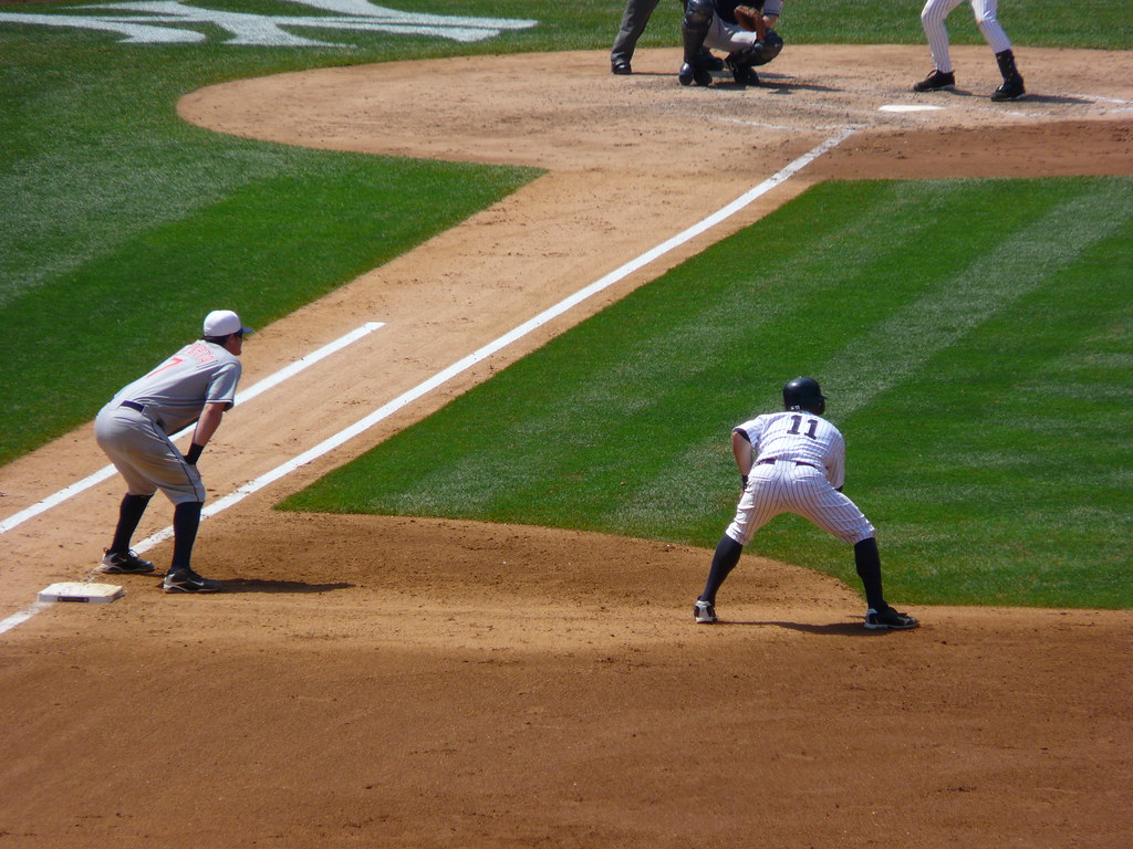 Brett Gardner's lead off first base May 31, 2010 Marianne O'Leary
