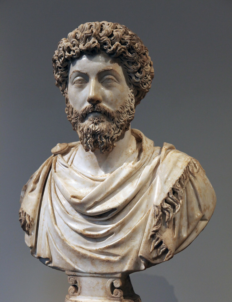 Marcus Aurelius Louvre/NY Met Roman marble portrait of Ma… Flickr