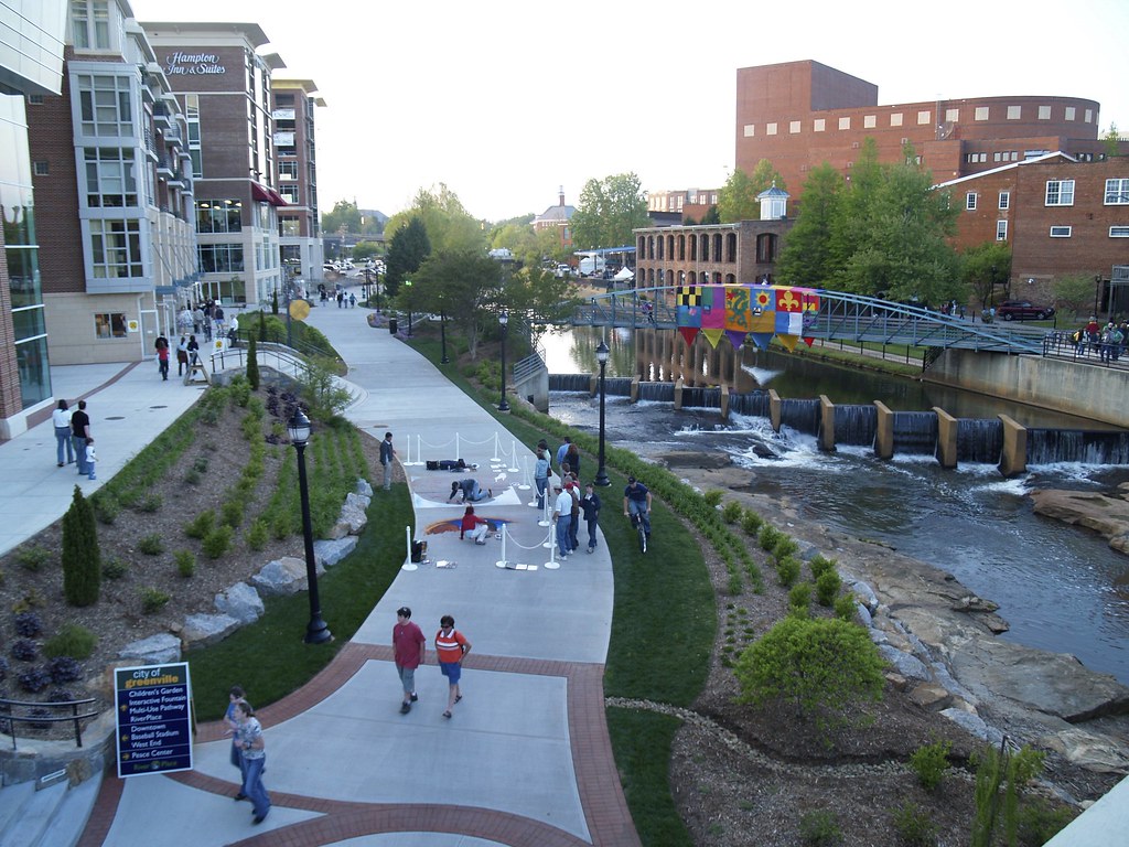Downtown Greenville, SC View of the river walk in downtown… Flickr